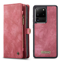 Custodia Portafoglio In Pelle Cover con Supporto C05S per Samsung Galaxy S20 Ultra 5G Rosso