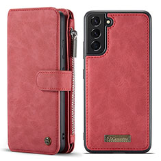 Custodia Portafoglio In Pelle Cover con Supporto C05S per Samsung Galaxy S21 5G Rosso