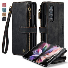 Custodia Portafoglio In Pelle Cover con Supporto C05S per Samsung Galaxy Z Fold3 5G Nero