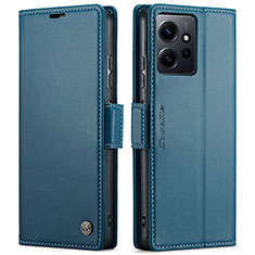 Custodia Portafoglio In Pelle Cover con Supporto C05S per Xiaomi Redmi Note 12 4G Blu