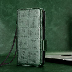 Custodia Portafoglio In Pelle Cover con Supporto C05X per Huawei P60 Art Verde