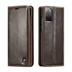 Custodia Portafoglio In Pelle Cover con Supporto C06S per Samsung Galaxy S20 Plus Marrone