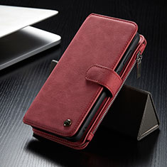 Custodia Portafoglio In Pelle Cover con Supporto C12S per Samsung Galaxy S22 5G Rosso