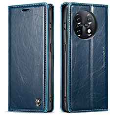 Custodia Portafoglio In Pelle Cover con Supporto CS1 per OnePlus 11 5G Blu