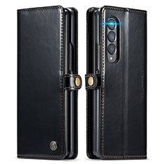 Custodia Portafoglio In Pelle Cover con Supporto CS2 per Samsung Galaxy Z Fold4 5G Nero