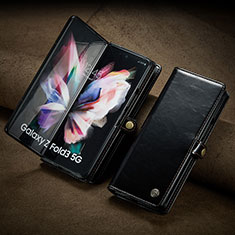 Custodia Portafoglio In Pelle Cover con Supporto CS3 per Samsung Galaxy Z Fold3 5G Nero