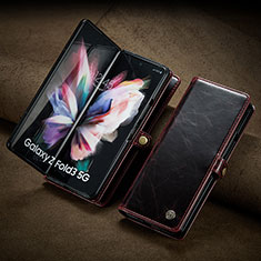 Custodia Portafoglio In Pelle Cover con Supporto CS3 per Samsung Galaxy Z Fold4 5G Rosso