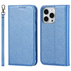 Custodia Portafoglio In Pelle Cover con Supporto D01T per Apple iPhone 13 Pro Blu