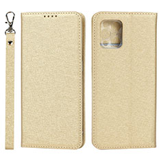 Custodia Portafoglio In Pelle Cover con Supporto D01T per Oppo Find X3 5G Oro