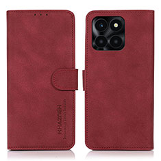 Custodia Portafoglio In Pelle Cover con Supporto D01Y per Huawei Honor X6a Rosso