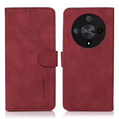 Custodia Portafoglio In Pelle Cover con Supporto D01Y per Huawei Honor X9b 5G Rosso