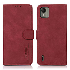 Custodia Portafoglio In Pelle Cover con Supporto D01Y per Nokia C110 Rosso