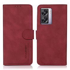 Custodia Portafoglio In Pelle Cover con Supporto D01Y per OnePlus Nord N300 5G Rosso