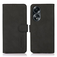 Custodia Portafoglio In Pelle Cover con Supporto D01Y per Oppo A58 5G Nero