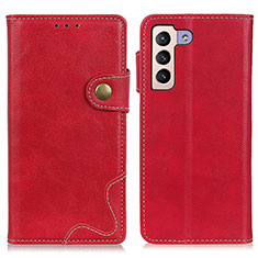 Custodia Portafoglio In Pelle Cover con Supporto D01Y per Samsung Galaxy S21 5G Rosso