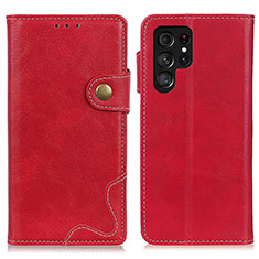 Custodia Portafoglio In Pelle Cover con Supporto D01Y per Samsung Galaxy S23 Ultra 5G Rosso