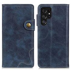 Custodia Portafoglio In Pelle Cover con Supporto D01Y per Samsung Galaxy S24 Ultra 5G Blu