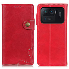 Custodia Portafoglio In Pelle Cover con Supporto D01Y per Xiaomi Mi 11 Ultra 5G Rosso