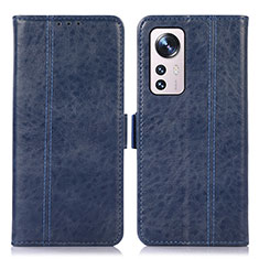 Custodia Portafoglio In Pelle Cover con Supporto D01Y per Xiaomi Mi 12X 5G Blu