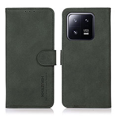 Custodia Portafoglio In Pelle Cover con Supporto D01Y per Xiaomi Mi 13 5G Verde