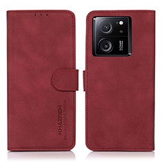 Custodia Portafoglio In Pelle Cover con Supporto D01Y per Xiaomi Mi 13T 5G Rosso