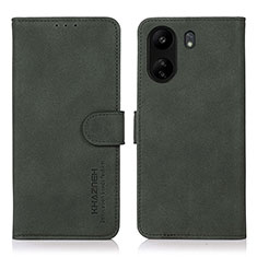 Custodia Portafoglio In Pelle Cover con Supporto D01Y per Xiaomi Redmi 13C Verde
