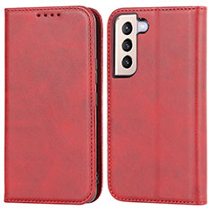 Custodia Portafoglio In Pelle Cover con Supporto D03T per Samsung Galaxy S21 5G Rosso