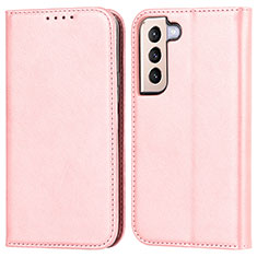 Custodia Portafoglio In Pelle Cover con Supporto D03T per Samsung Galaxy S21 Plus 5G Rosa