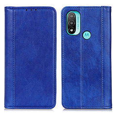Custodia Portafoglio In Pelle Cover con Supporto D03Y per Motorola Moto E20 Blu