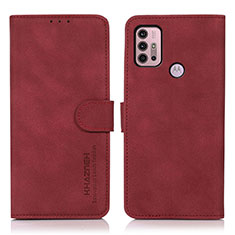 Custodia Portafoglio In Pelle Cover con Supporto D03Y per Motorola Moto G10 Power Rosso