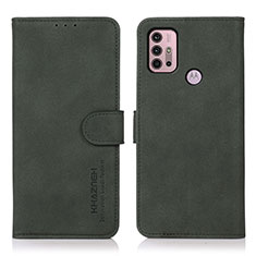 Custodia Portafoglio In Pelle Cover con Supporto D03Y per Motorola Moto G30 Verde