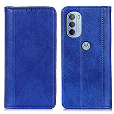 Custodia Portafoglio In Pelle Cover con Supporto D03Y per Motorola Moto G41 Blu