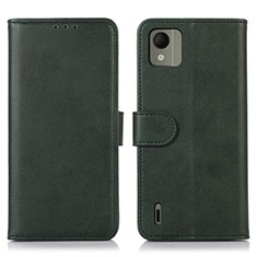 Custodia Portafoglio In Pelle Cover con Supporto D03Y per Nokia C110 Verde
