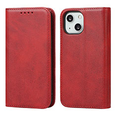 Custodia Portafoglio In Pelle Cover con Supporto D04T per Apple iPhone 14 Rosso