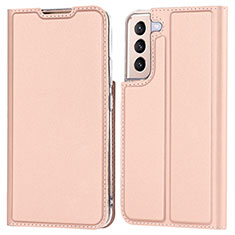 Custodia Portafoglio In Pelle Cover con Supporto D05T per Samsung Galaxy S22 Plus 5G Oro Rosa