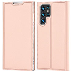 Custodia Portafoglio In Pelle Cover con Supporto D05T per Samsung Galaxy S23 Ultra 5G Oro Rosa