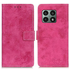 Custodia Portafoglio In Pelle Cover con Supporto D05Y per OnePlus 10 Pro 5G Rosa Caldo