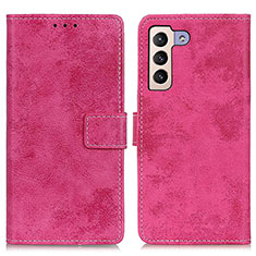 Custodia Portafoglio In Pelle Cover con Supporto D05Y per Samsung Galaxy S21 FE 5G Rosa Caldo