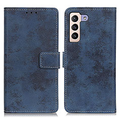Custodia Portafoglio In Pelle Cover con Supporto D05Y per Samsung Galaxy S22 5G Blu
