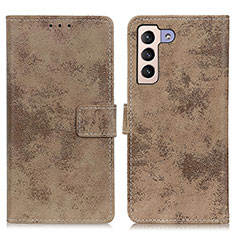 Custodia Portafoglio In Pelle Cover con Supporto D05Y per Samsung Galaxy S22 Plus 5G Khaki
