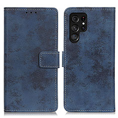 Custodia Portafoglio In Pelle Cover con Supporto D05Y per Samsung Galaxy S22 Ultra 5G Blu