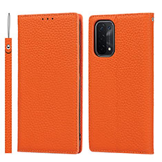 Custodia Portafoglio In Pelle Cover con Supporto D06T per OnePlus Nord N200 5G Arancione