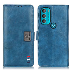 Custodia Portafoglio In Pelle Cover con Supporto D06Y per Motorola Moto G71 5G Blu