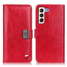 Custodia Portafoglio In Pelle Cover con Supporto D06Y per Samsung Galaxy S21 5G Rosso