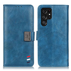 Custodia Portafoglio In Pelle Cover con Supporto D06Y per Samsung Galaxy S21 Ultra 5G Blu