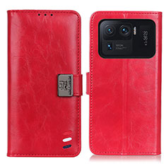 Custodia Portafoglio In Pelle Cover con Supporto D06Y per Xiaomi Mi 11 Ultra 5G Rosso