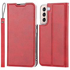 Custodia Portafoglio In Pelle Cover con Supporto D07T per Samsung Galaxy S21 Plus 5G Rosso