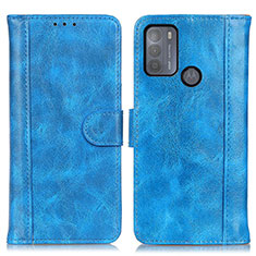 Custodia Portafoglio In Pelle Cover con Supporto D07Y per Motorola Moto G50 Cielo Blu