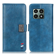 Custodia Portafoglio In Pelle Cover con Supporto D07Y per OnePlus 10 Pro 5G Cielo Blu