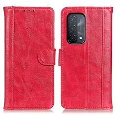 Custodia Portafoglio In Pelle Cover con Supporto D07Y per OnePlus Nord N200 5G Rosso